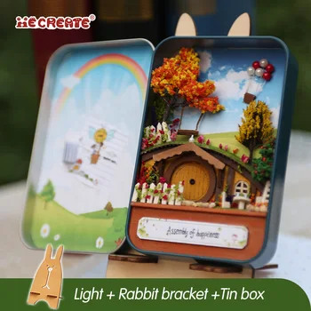 

Puzzle Toy DIY Doll House Furnitures Countryside Box Theatre Nostalgic Theme Miniature Scene Wooden Miniature Dollhouse