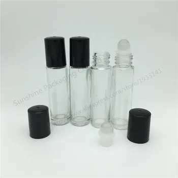

Hot sale 200 x 10ml Roll on perfume bottle, 10 ml clear essential oil roll on bottle, small glass roller container