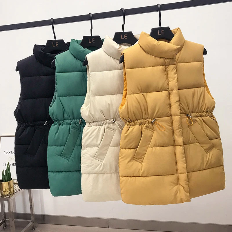 

ALMUERK 2019 Autumn Winter Women Jacket Hooded Vest Waistcoat camouflage Sleeveless Long Warm hoody Slim Pockets Plus Size Big