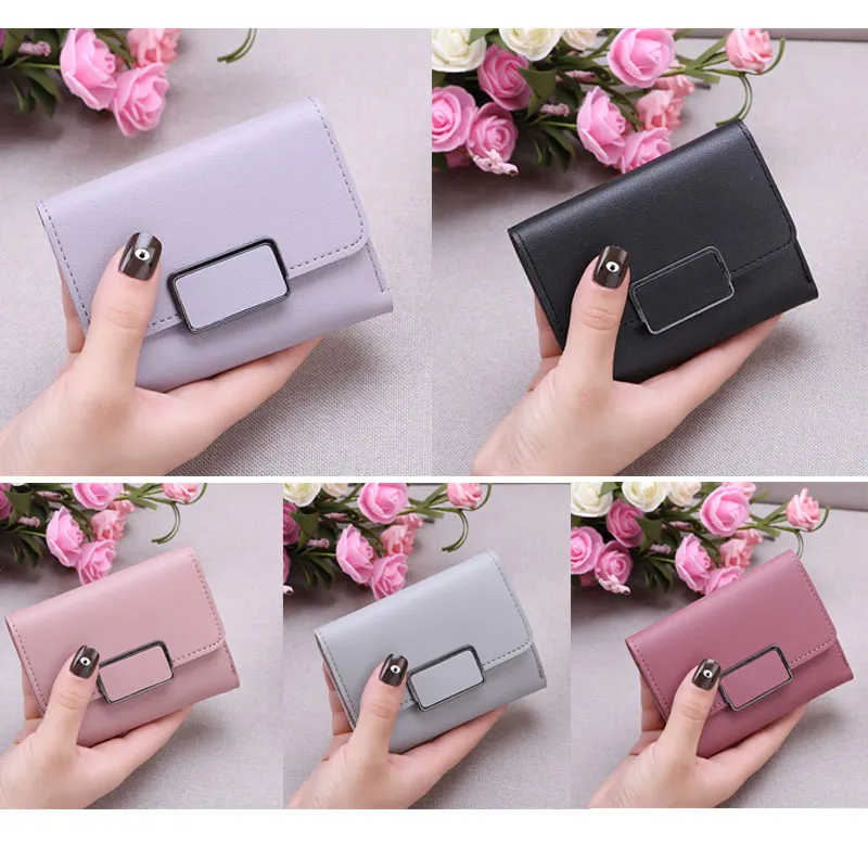 

2018 New Fashion Women Lady Student Wallet Purse Short Design Solid Color Coin Money Cards Holder 88 LXX9