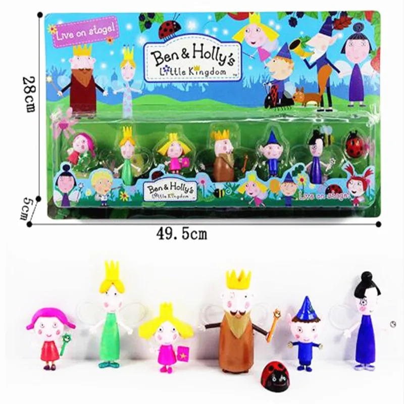 

7Pcs/Set Ben And Hollys Little Kingdom Golden Bear Anime Action Figures Latest Kids Gift