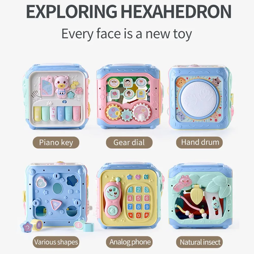 

Infant baby multi-function music box electronic gear geometry blocks arranged puzzle music box toy baby