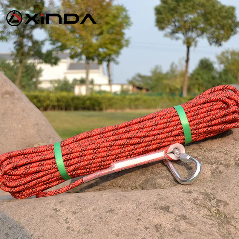 Cena XINDA Escalada 10M Paracord wspinaczka skałkowa Outdoor turystyka lina ratunkowa 8mm średnica 9KN przewód o wysokiej wytrzymałości sprzęt biwakowy