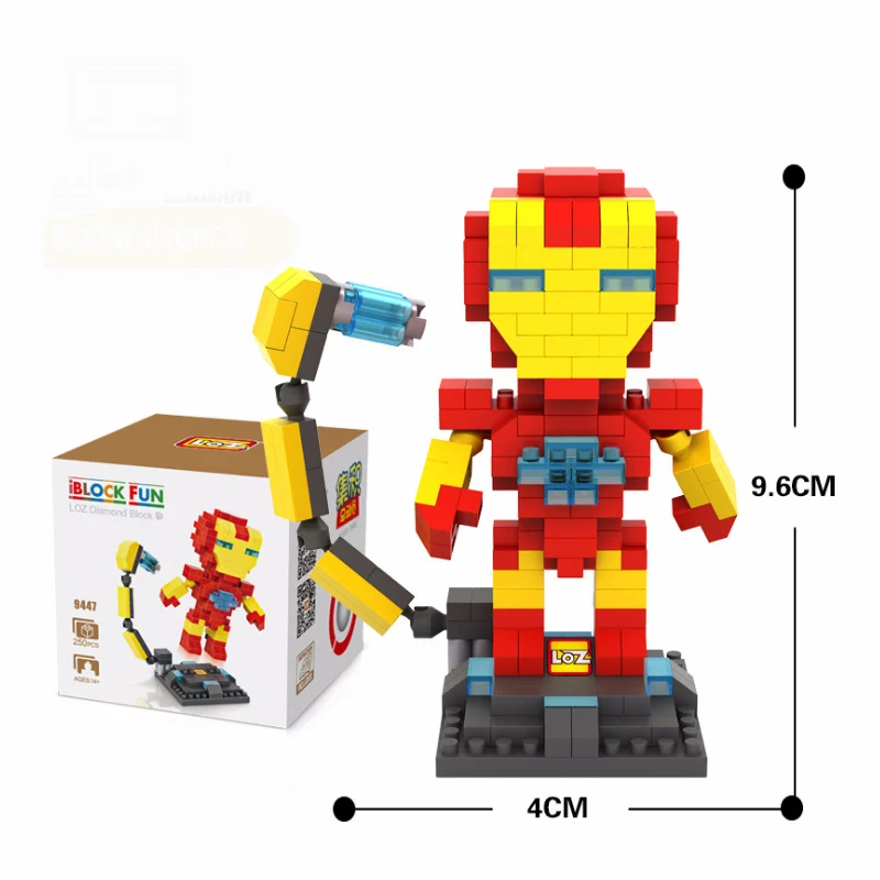 1 шт. маленькие частицы DIY Marvel Мстители экшн куклы Алмазные Кирпичи Обучающие