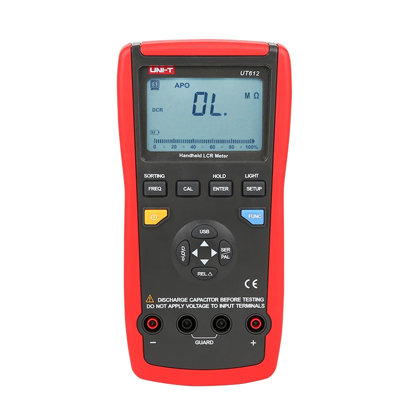 

UNI T UT612 LCR Meter Digital Inductance Capacitance Resistance Frequency Tester Analog Bar Graph USB interface auto LCR measure