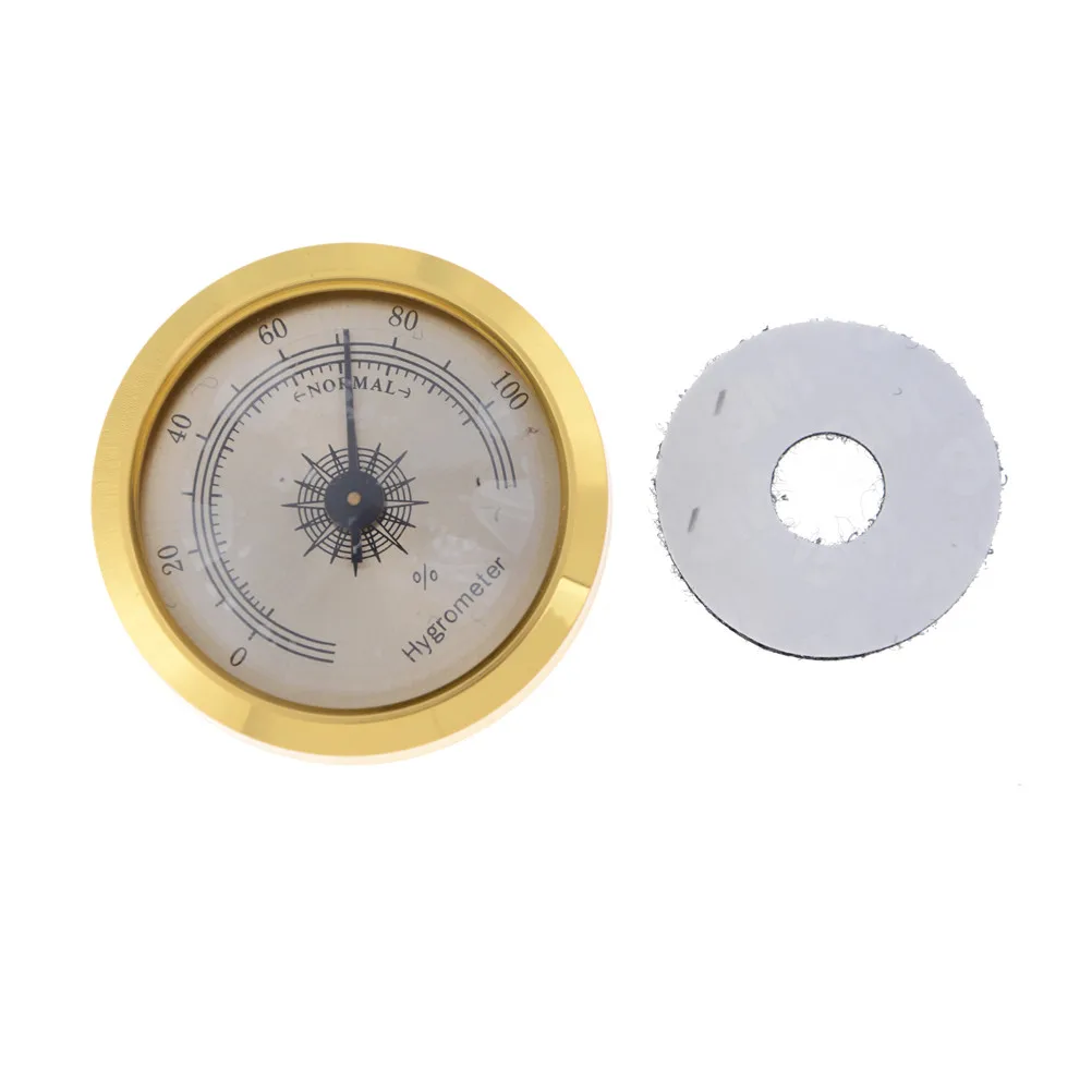 1pcs 1.8 inch Brass Round Frame Pointer Hygrometer for Cigar Humidor
