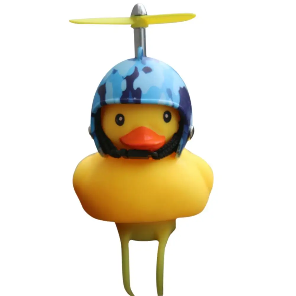 Bicycle Lights Bell Lovely Cute Duck Squeeze Helmet Propeller Handlebar Bell Light Horn Lamp for Toddler Children Adults