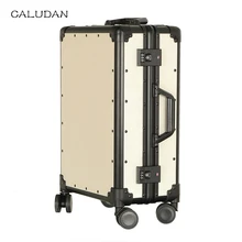 CALUDAN винтажная алюминиевая рама+ сумка для чемодана из ПК, высококачественный багаж на колесах, новая Универсальная походная коробка на колесах, Ретро Чехол на колесиках