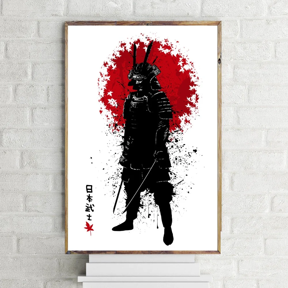 Японский Бусидо Самурай художественный плакат на холсте Wall Art Для Гостиная без