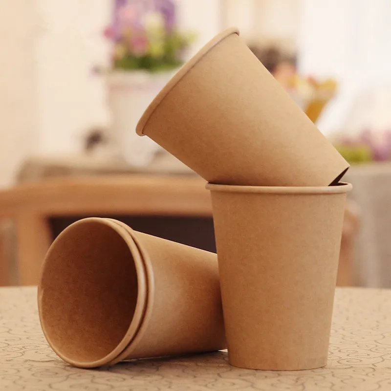 Download 100pcs Pack Kraft Paper Cup Disposable Paper Cup Coffee Milk Hot Drink Paper Cup Household Coffee Shop Supplies Disposable Cups Aliexpress