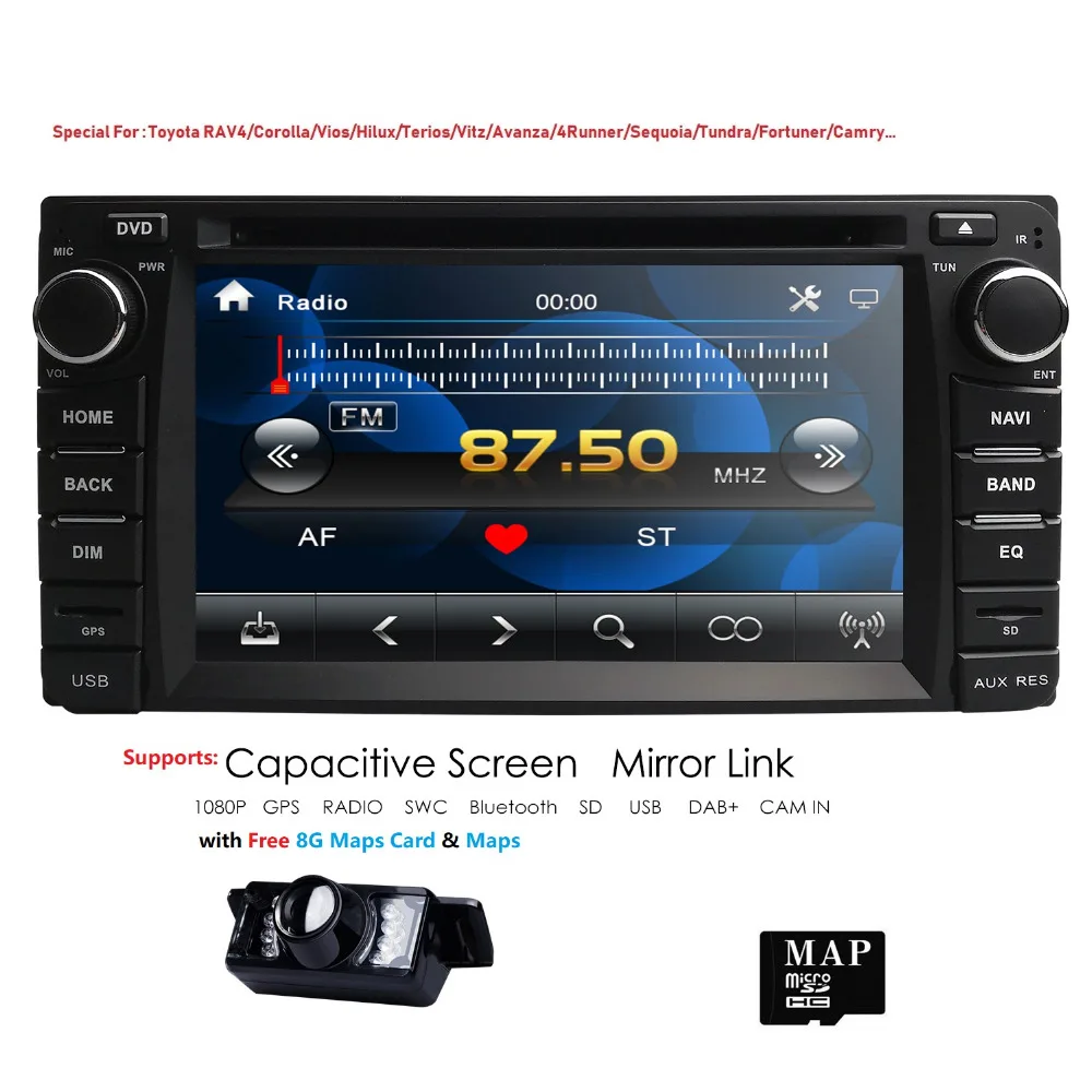 Clearance 2Din Car DVD Player For Toyota Series RAV4 Prado Corolla GPS Navigation High Resolution 1024*600 Bluetooth Mirror Link +Camera 0 Clearance 2Din Car DVD Player For Toyota Series RAV4 Prado Corolla GPS Navigation High Resolution 1024*600 Bluetooth Mirror Link +Camera 0