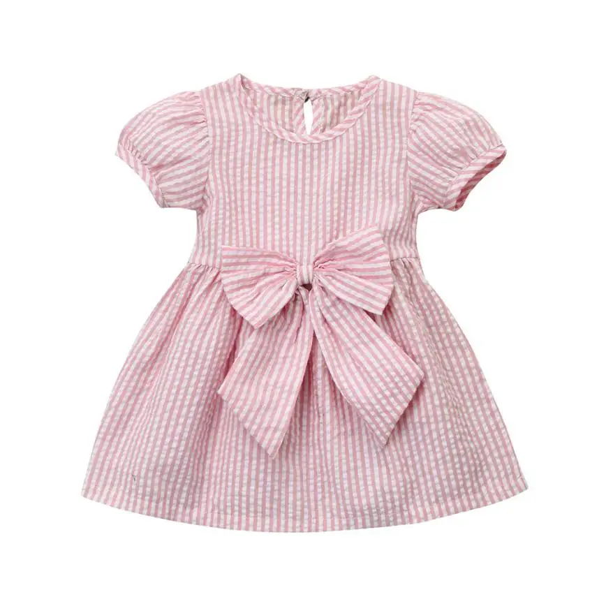 

Baby Girl dress Summer Dresses Girl Princess infant Toddler Clothes Striped Bow Party wedding birthday Dress vestidos bebes