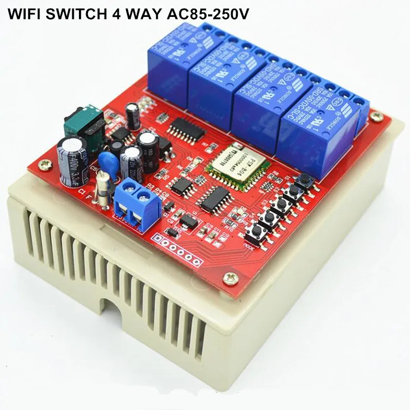 

WiFi Switch 4CH 85V 220V 250V AC DC wi-fi Interruptor Controlled by Phone APP On Off switches for Home Automation Light