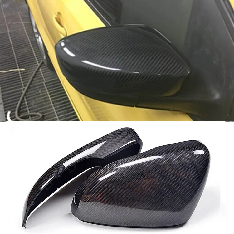 New Carbon Fiber Car Side Door View Mirrors Replacment Cover For VW