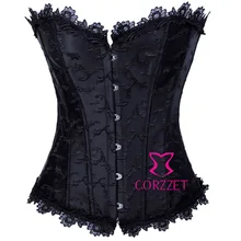 Sexy Embroidery Lace Trim Burlesque Corset and Bustier Top Sexy Women s Gothic Corselet Body Shaper