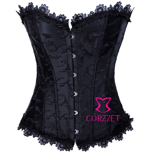 Sexy Embroidery Lace Trim Burlesque Corset and Bustier Top Sexy font b Women s b font