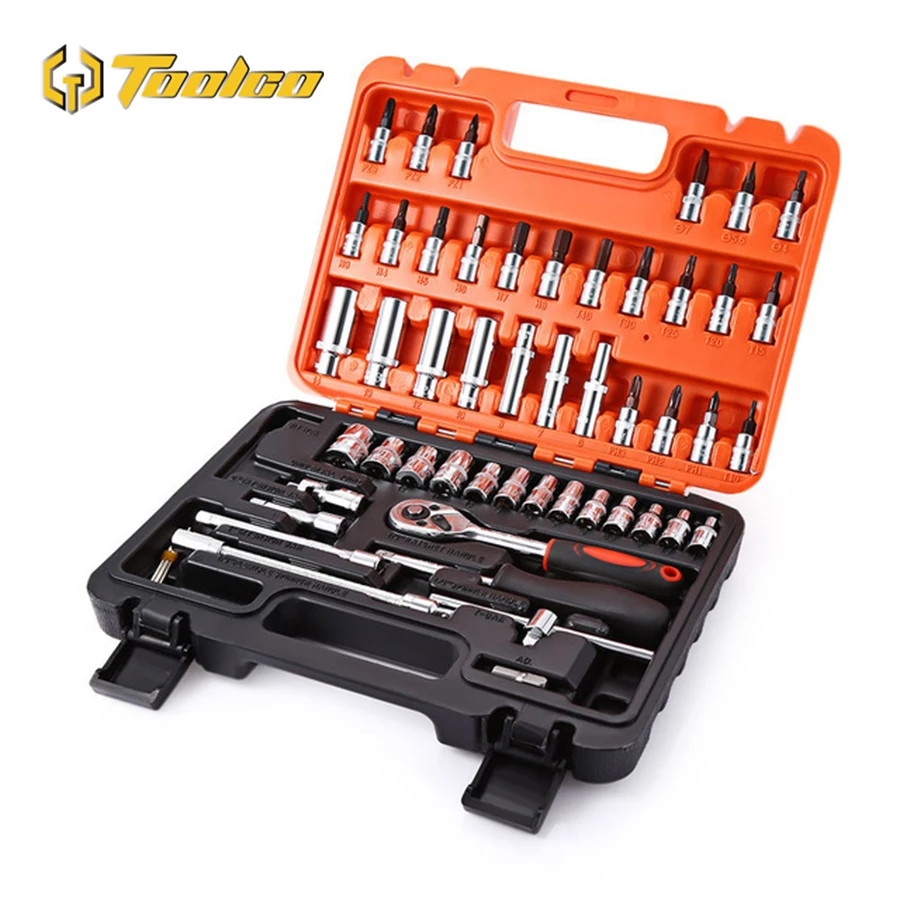 

53pcs 1/4-Inch Car Repair Tool Precision Ratchet Wrench Set 1/4-Inch Socket Wrench Set Hardware Tool Kit