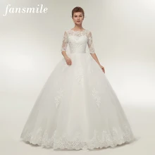 Fansmile настоящая фотография винтажные Бальные Свадебные платья на шнуровке подгонянного размера плюс свадебные платья для невесты FSM-145F
