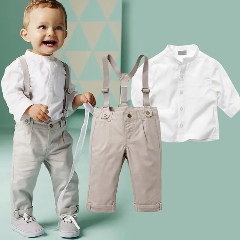 Autumn Boys Clothing Set Summer Baby Suit Shorts Shirt Children Kid Clothes Suits Formal Wedding Party Costume