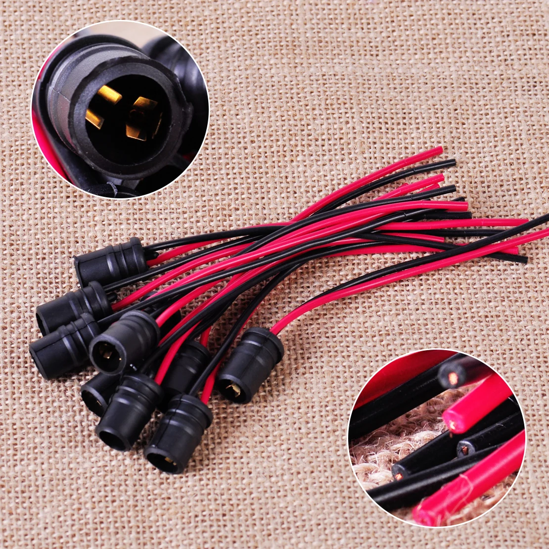 

CITALL DC 12V 10pcs W5W T10 Light Bulb Socket Holder fit for Cars Bikes Trucks Boats Caravans Soft Rubber Connector Extension