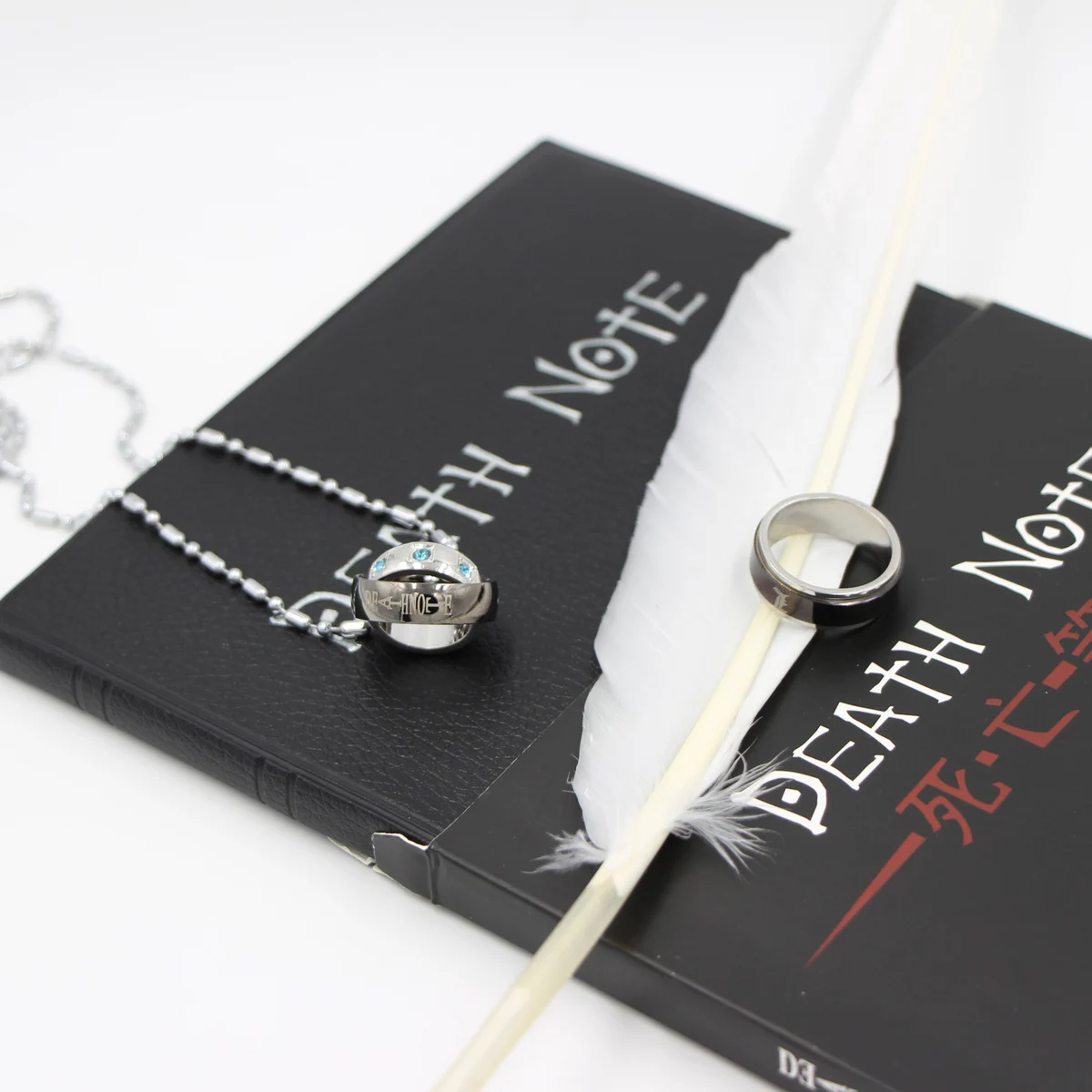 

Cosplay Ryuk Cover Note Book Death Note Notebook Feather Pen Ring Stationery Set Writing Journal Death WJ-XXWJ272-