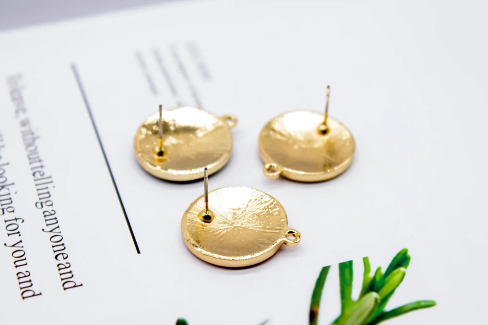 ZEROUP Enamel Alloy Stud Earring Simple Style for Women DIY Jewelry Accessories Handmade Materials 6pcs Jewelry Findings