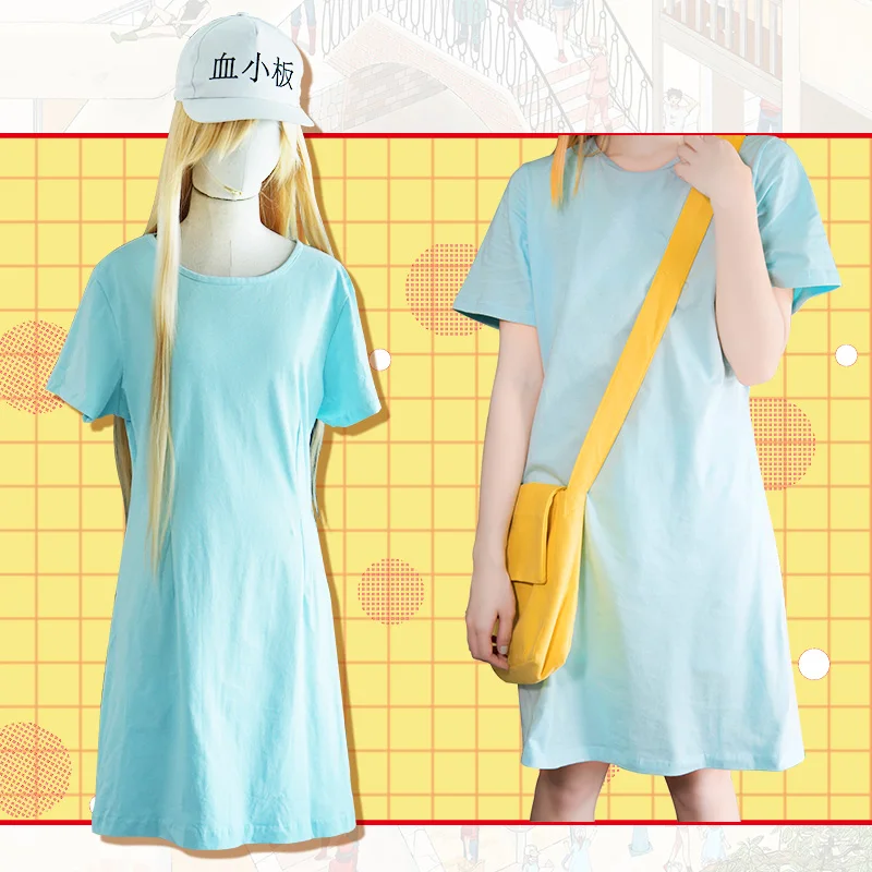 

Milky Way Cells at Work Hataraku Saibouz Kesshoban Platelet Cosplay Tshirt Women Hataraku Saibou Costume