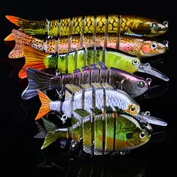 6 шт. Рыбалка приманки 7-сегментный Crankbait Swimbait рыбы приманка Иска искусственные приманки с крюк рыболовные снасти Pesca