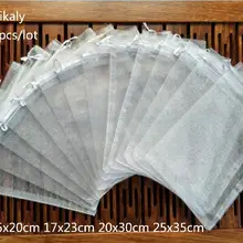 50 шт., 15x20 17x23x20x30 см, 25x35 см Большой Холст Сумка из органзы для упаковки ювелирных изделий, сумки Свадебные вечерние украшения подарочные пакеты мешочки