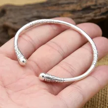 S925 стерлингового серебра браслет Для мужчин и Для женщин Простые Модные креативные желаемое обруч палка открытые браслет