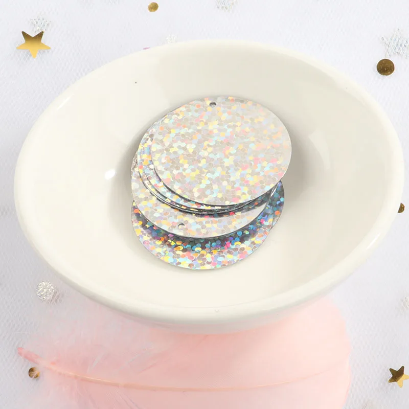 ISequins 25 мм большие круглые Блестки для Craft DIY Голограмма лазерная пайетки
