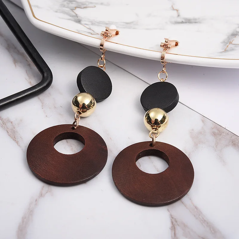 Clip on Earrings for No Pierced Hole Ear Women Fashion Statement Geometric Earring Korean Girls Jewelry Gift ear clip earrings clip earrings ear clip ear accessories