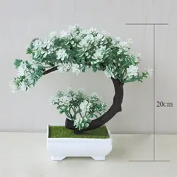 Для офиса/дом 19 см украшения маленькие украшения desktop моделирование дерево бонсай в квадратный горшок искусственные растения украшения