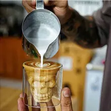 Череп винный бокал кружка кофе латте виски прозрачная стеклянная чашка Водка питьевой бар клуб вино стекло