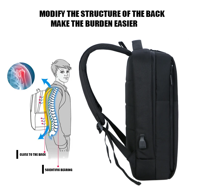 New Business Backpack USB charging 15inch Men's Women's Laptop Backpacks  For Teenager Fashion School Bag Male Travel bagpack (12)