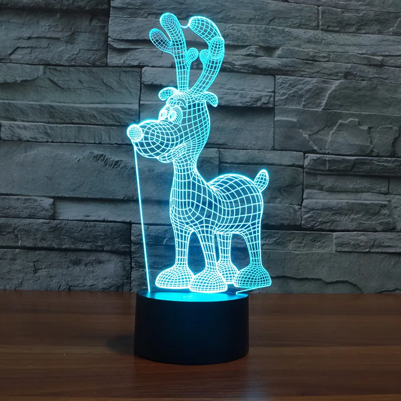 

Export 3d Deer Lamp Bedroom Creative Bedside Acrylic 3d Night Lamp Novelty Usb Led 3d Light Fixtures Led Night Light