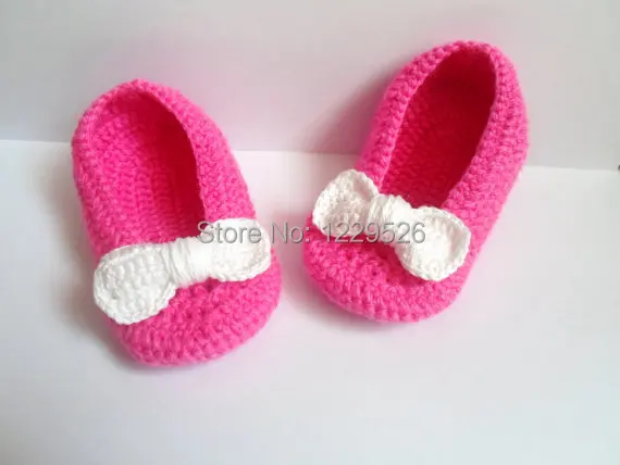 Вязанная крючком обувь розовый folower младенческой трикотажные первые ходунки первые Лоферы для ходьбы от 0 до 12 м хлопок на заказ