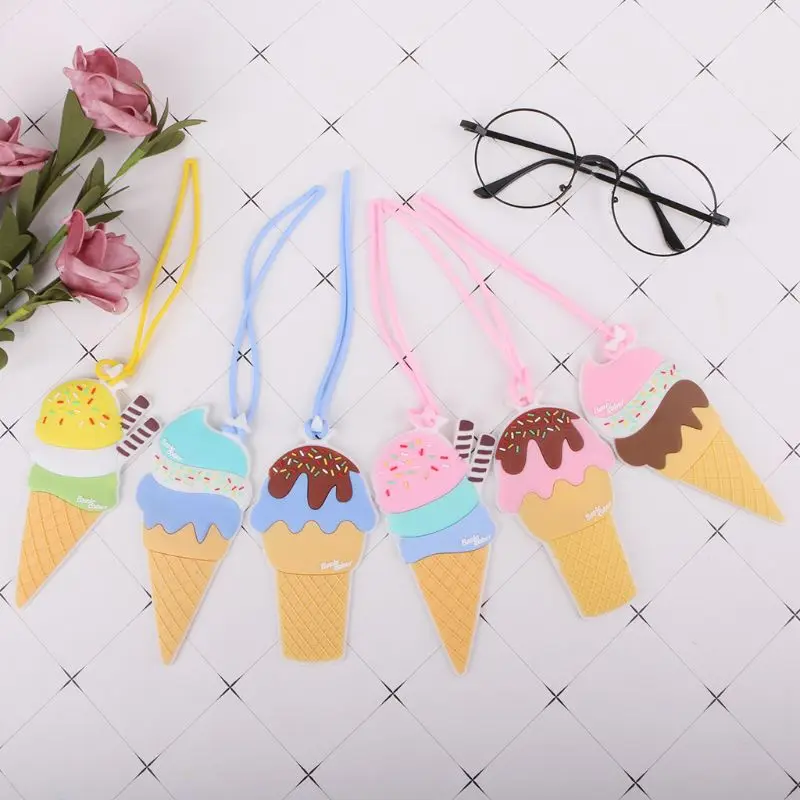 2019 Creative Silicone Ice Cream Luggage Tag Label Strap Suitcase Name ID Address Tags for Travel