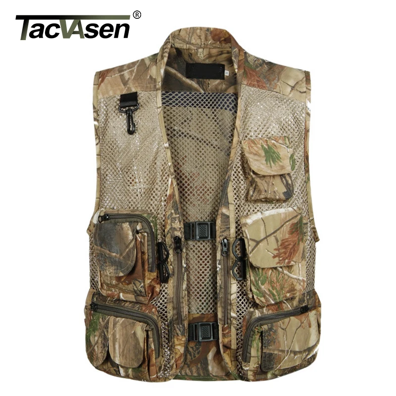 

TACVASEN Summer Tactical Mesh Vest Men Multi Pockets Fish Hunt Vest Army Shoot Waistcoat Outerwear Clothing TD-BJXL-001
