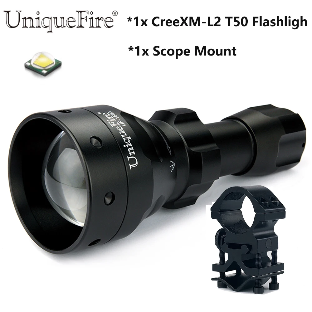 UniqueFire 1200LM Super Bright Flashlight UF 1503 XM L2 Led Zoom 50mm