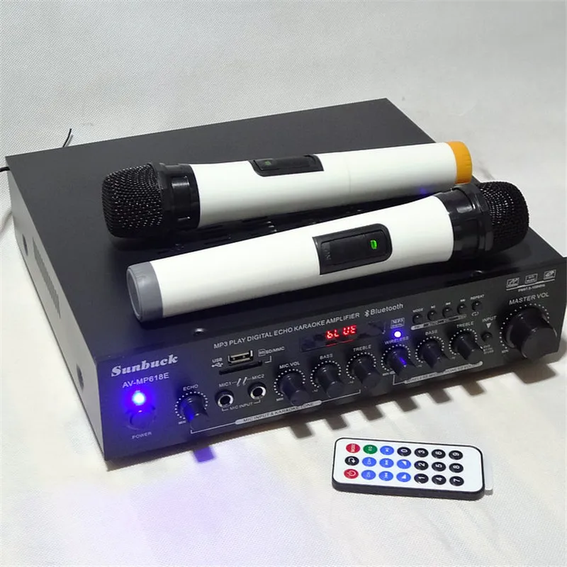 AV-MP618E Караоке MP3 USB SD карта FM радио Bluetooth hifi 500 Вт+ 500 Вт 2,0 домашний кинотеатр аудио цифровой AV усилитель