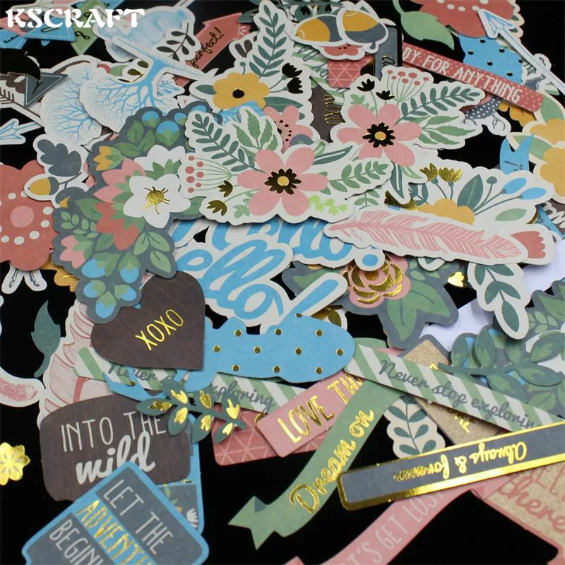 

KSCRAFT 144pcs Colorful Cardstock Die Cuts for Scrapbooking Happy Planner/Card Making/Journaling Project