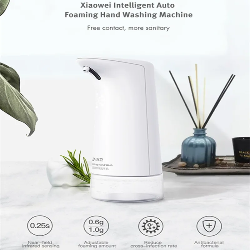 

Xiaowei W66018XP 250lm 0.25S Automatic Foaming Soap Dispenser Portable IPX4 Soap Dispenser Intelligent Foam HandWashing Machine