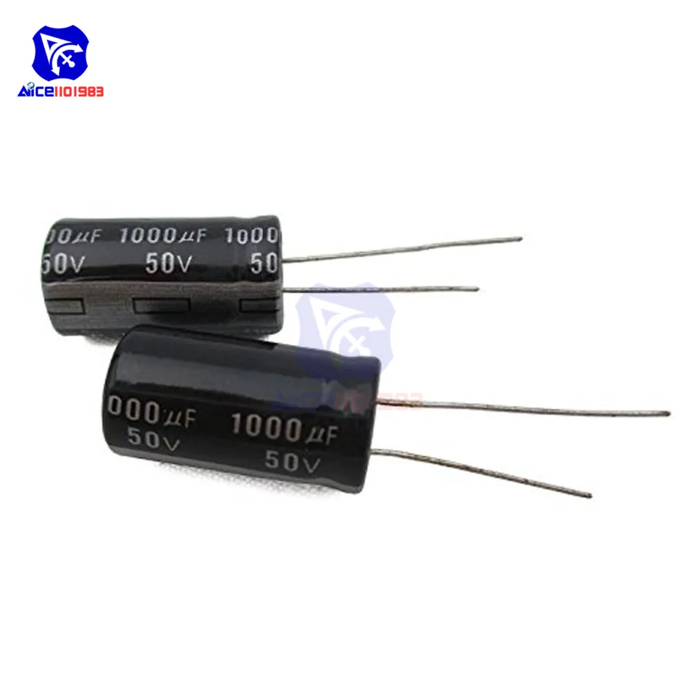 

10PCS/Lot Redial Lead Aluminum Electrolytic Capacitor 50V 1000uF Capacitance 13*21mm Low ESR Electrolytic Capacitor