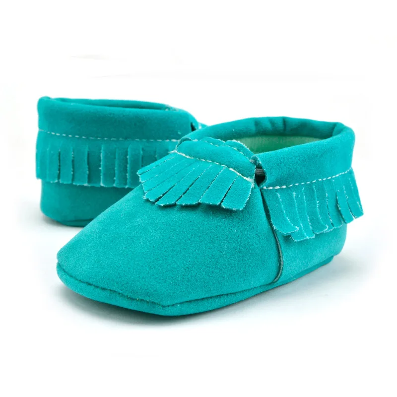 2018 Hot Sale PU Suede Leather Newborn Baby Boy Girl Baby Moccasins Soft Moccs Shoes Bebe Fringe Soft Soled Non-slip Shoes 6