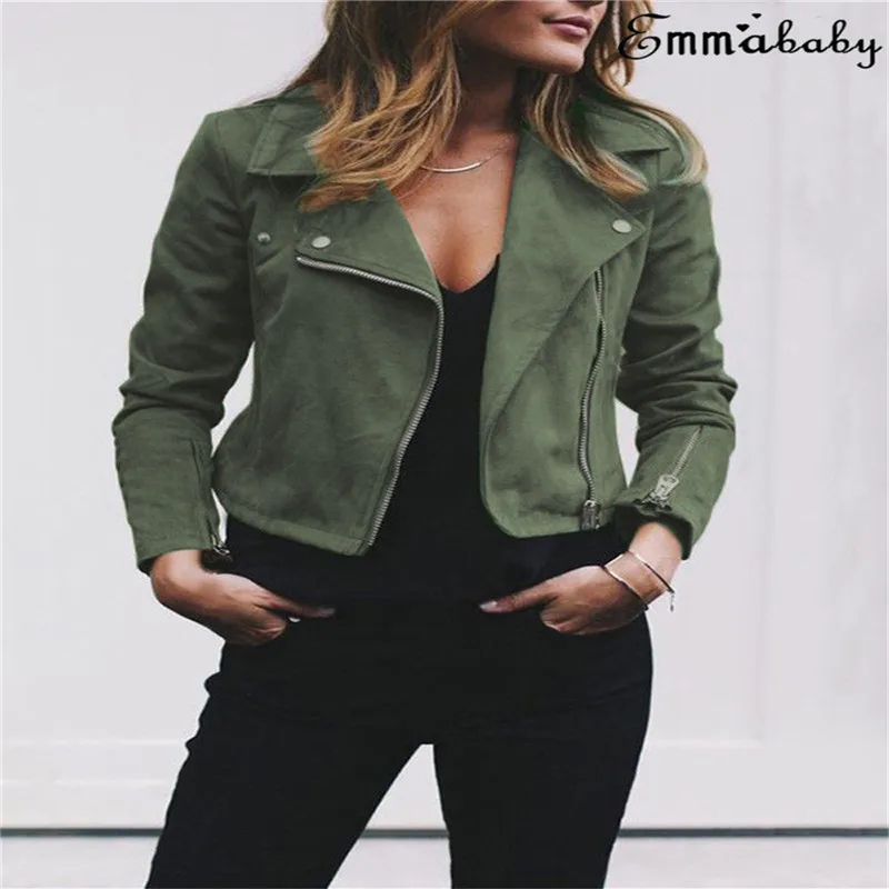 price cut  2019 Women Ladies Leather Jacket Coats Zip Up Casual Top Coat Outwear Clothes Overcoat Tracksuit