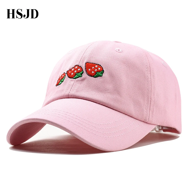 New 2018 Summer Leisure Fresh Fruit Embroidery Hat Strawberry Baseball
