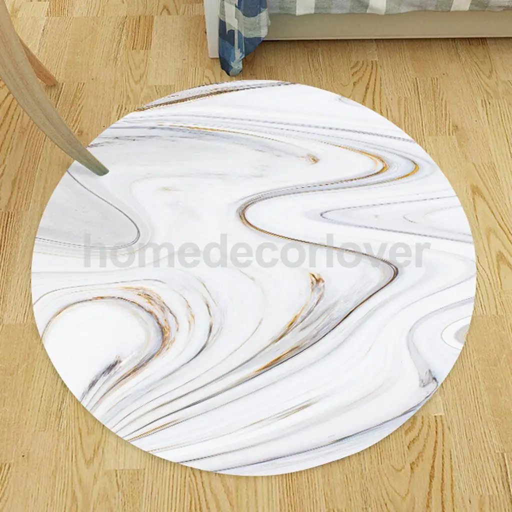 60cm Round 3D Desktop Table Top Countertop Furniture Protection Film Table Sticker PVC Film Decal Murals Cover Film	
