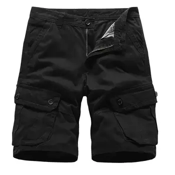 

Summer Casual Men's Solid Color Cargo Shorts Multi-Pockets Baggy Fifth Pants Wholesale