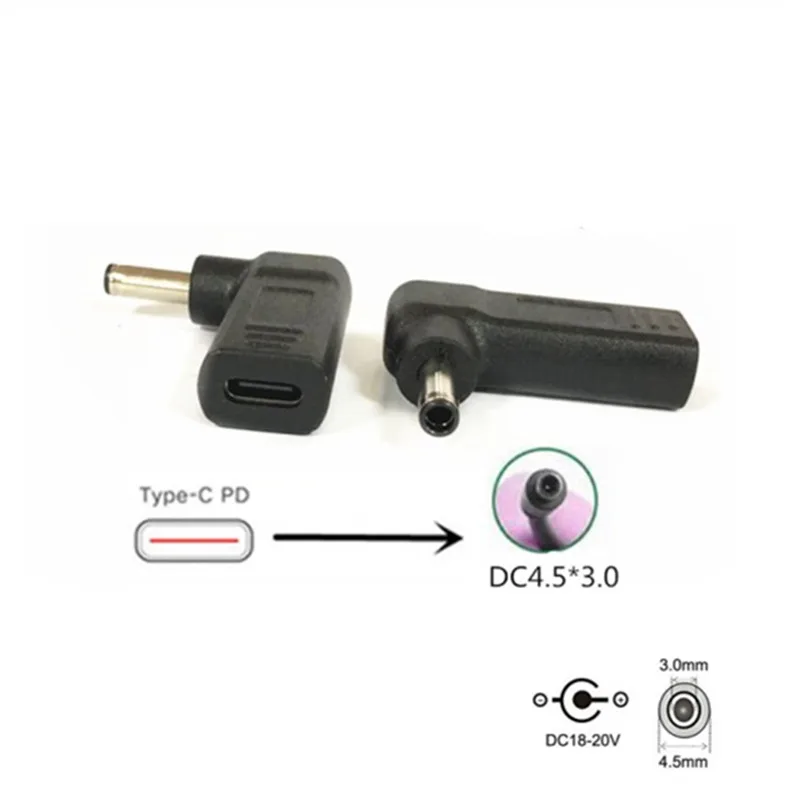 

USB 3.1 Type C USB-C to DC 18v-20V 4,5 3,0mm Power Plug PD эмулятор триггера зарядного кабеля для адаптера ноутбука DELL XPS13